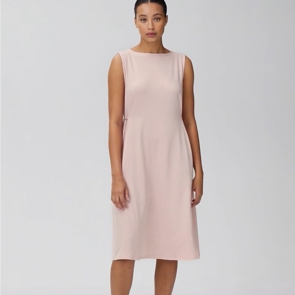 Eileen Fisher Fine Jersey Sleeveless Tie Dress in Pink Size Medium